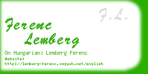 ferenc lemberg business card
